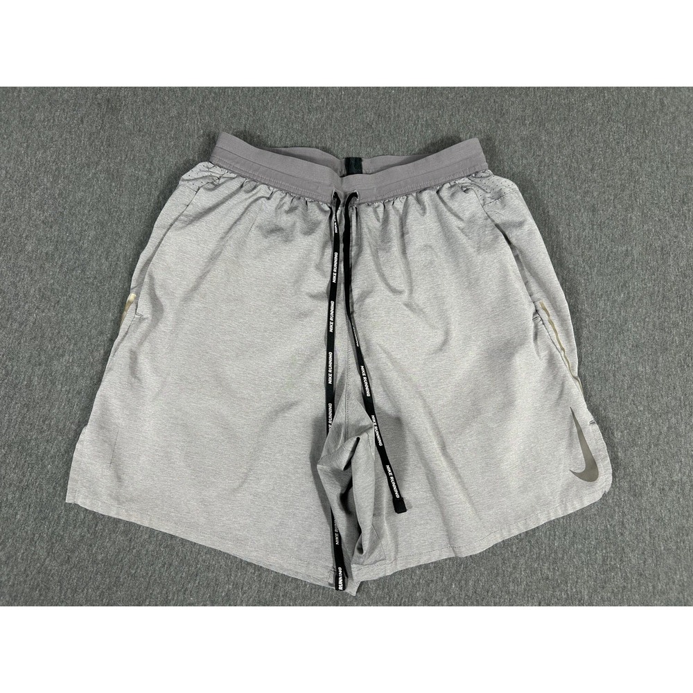 Nike Flex Stride Running Shorts Mens Gray Zip Pocket Lined Dri-Fit Sz S